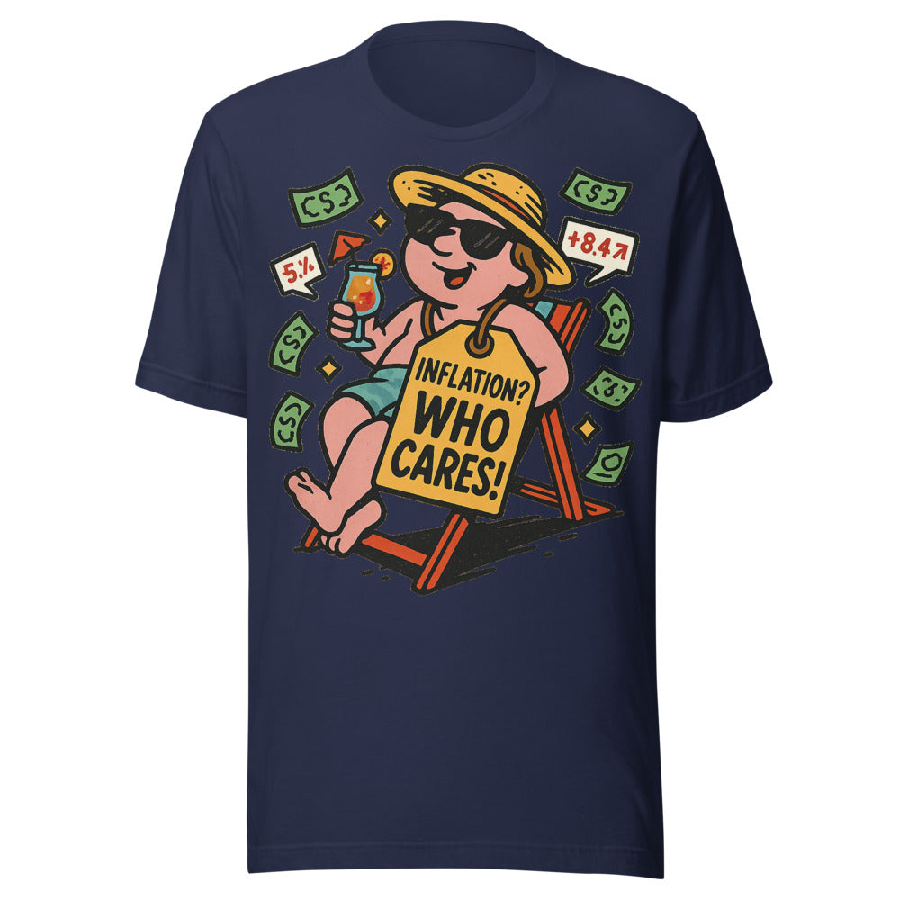 Funny Inflation? Who Cares! Finance Graphic Tee — Designed by @censoredsupply