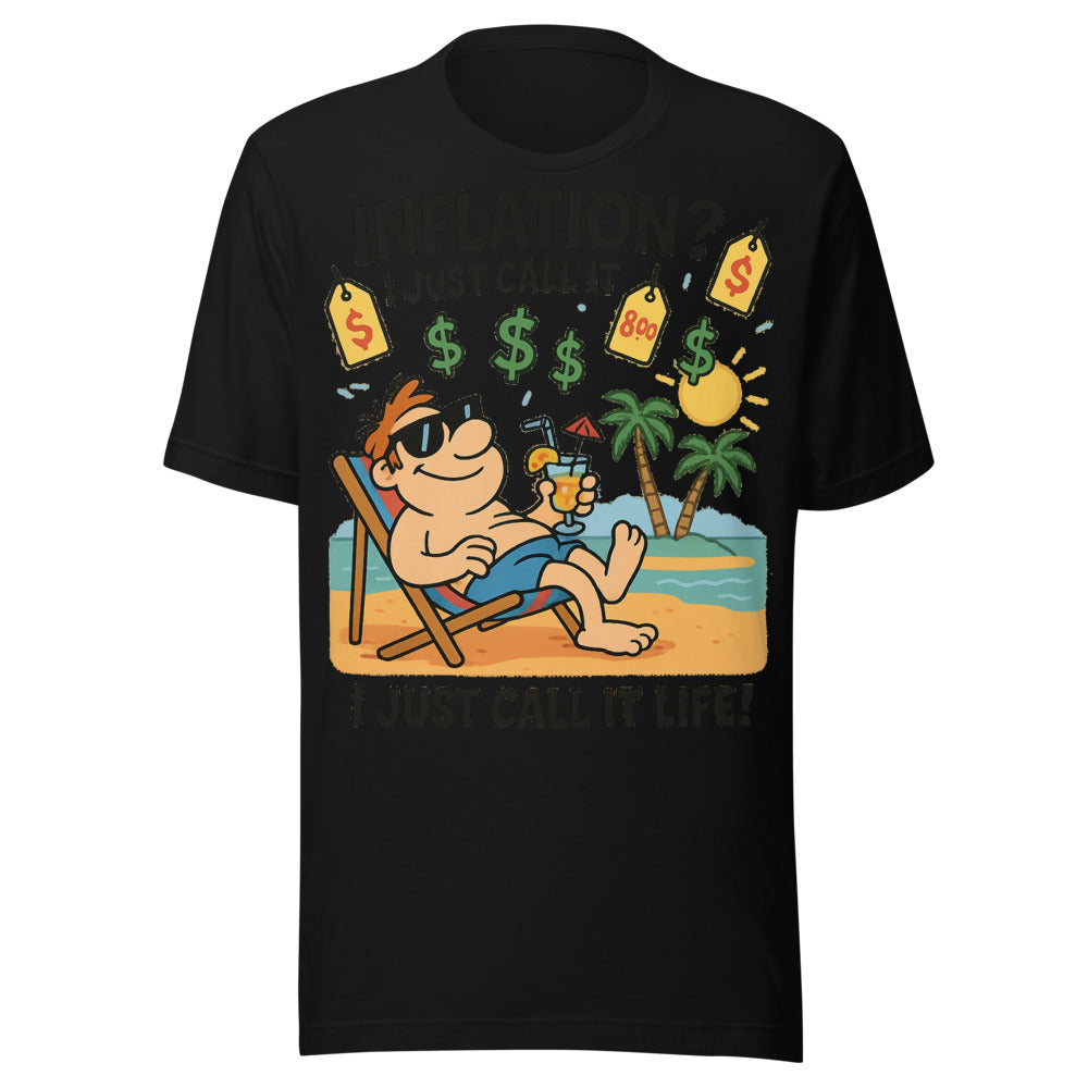 Parody Inflation Life Beach Meme Graphic Tee — Designed by @censoredsupply