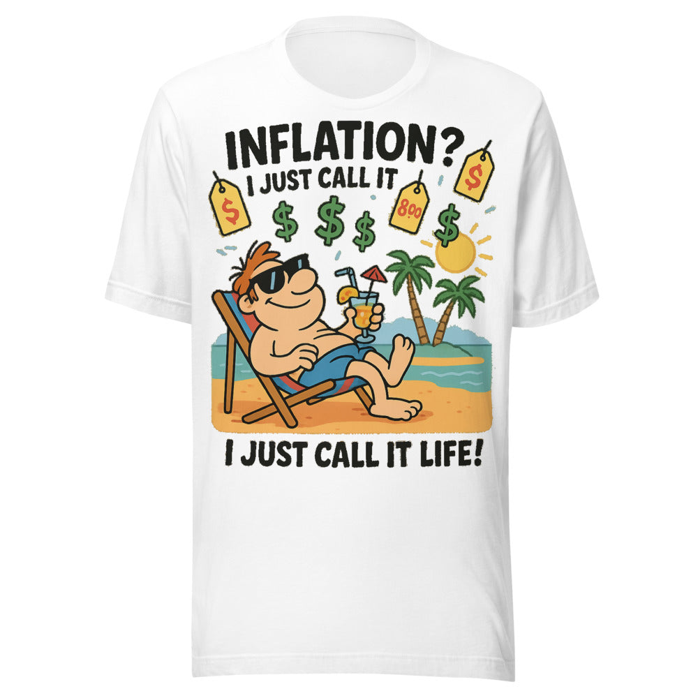 Parody Inflation Life Beach Meme Graphic Tee — Designed by @censoredsupply