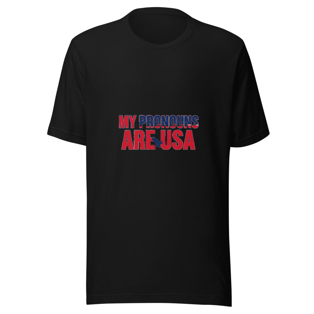 My Pronouns Are USA Patriotic Graphic Tee — Designed by @censoredsupply