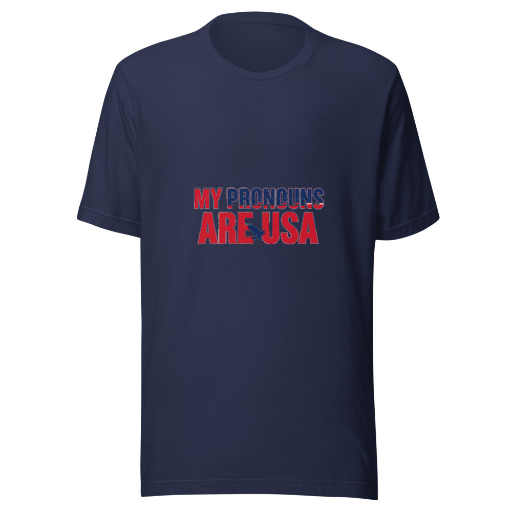 My Pronouns Are USA Patriotic Graphic Tee — Designed by @censoredsupply