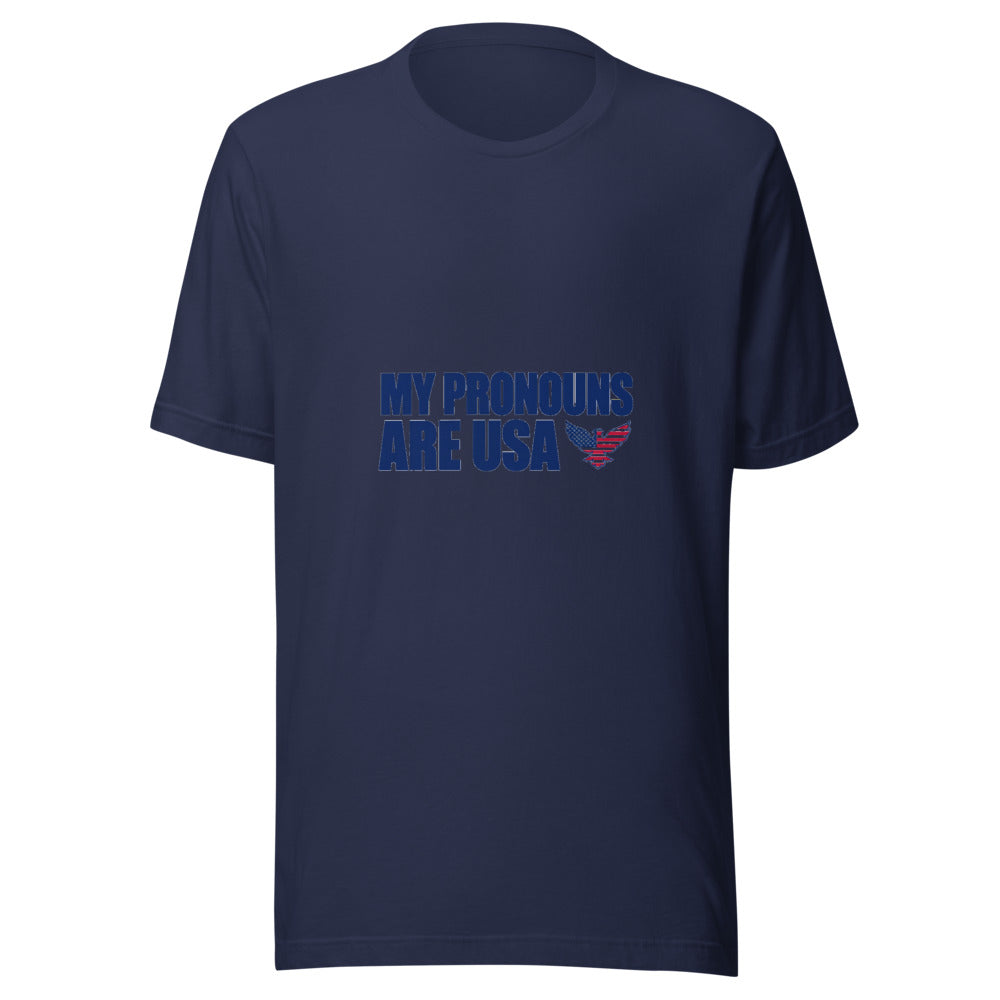 My Pronouns Are USA Patriotic Eagle Graphic Tee — Designed by @censoredsupply