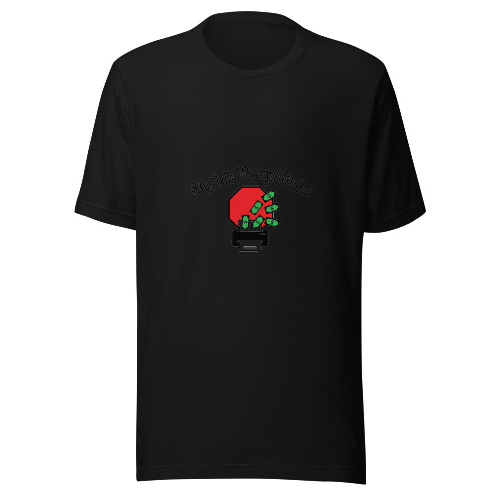 Stop the Money Printer Finance Graphic Tee — Designed by @censoredsupply
