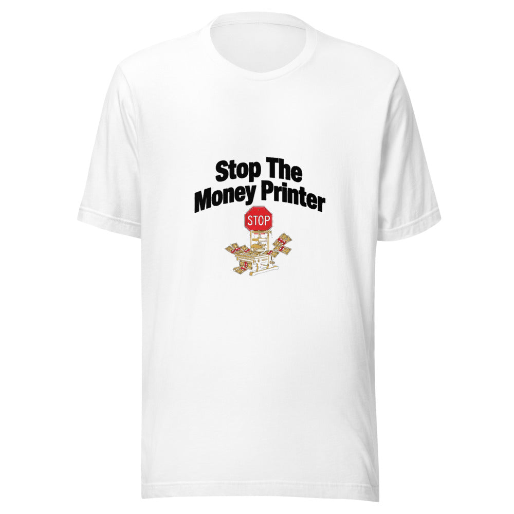 Vintage Stop the Money Printer Press Graphic Tee — Designed by @censoredsupply
