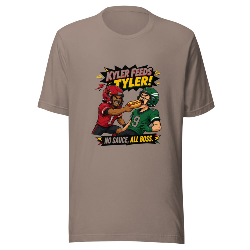 Football Hot Dog Feeding Graphic Tee — Designed by @censoredsupply