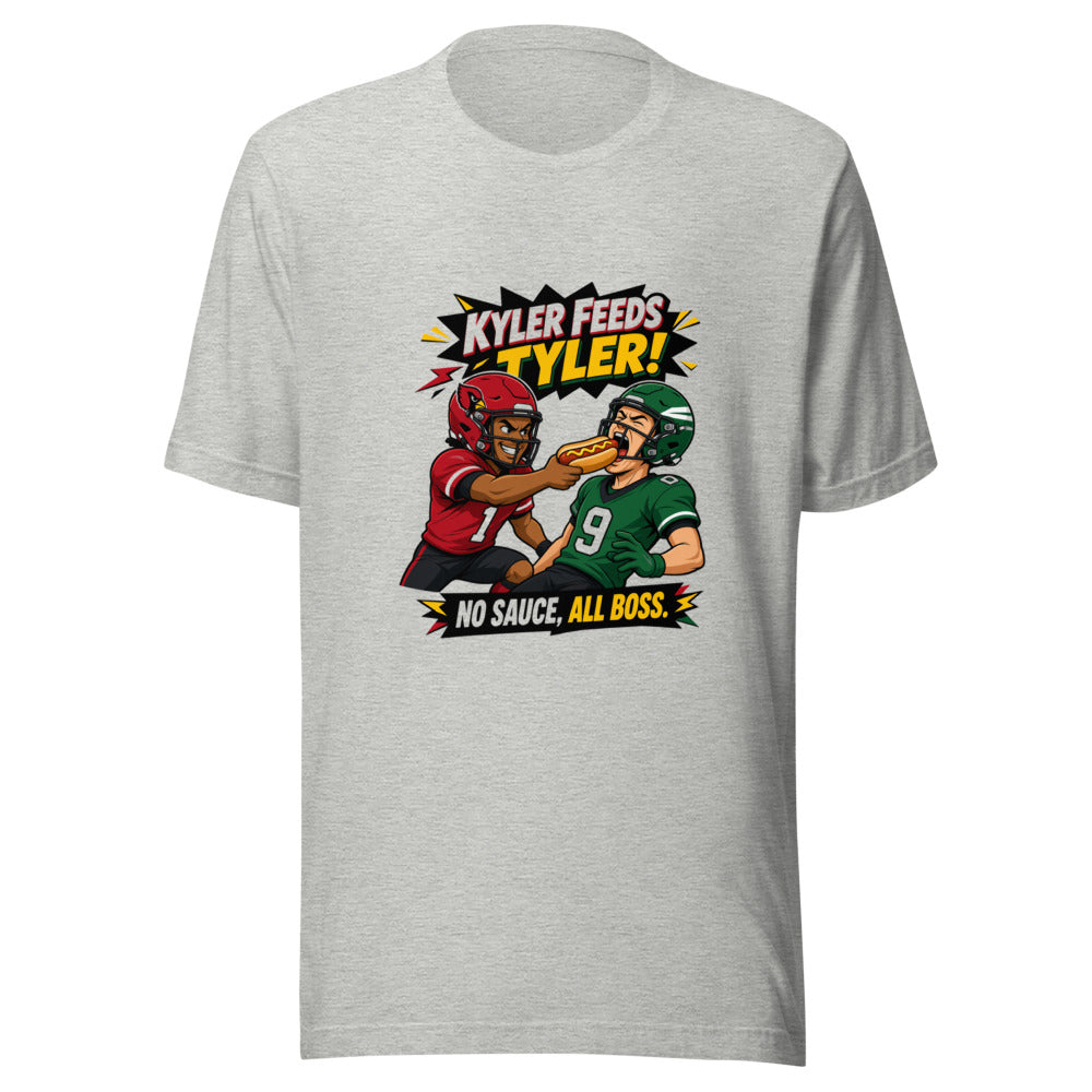 Football Hot Dog Feeding Graphic Tee — Designed by @censoredsupply — Nuvra Supply Co graphic tee