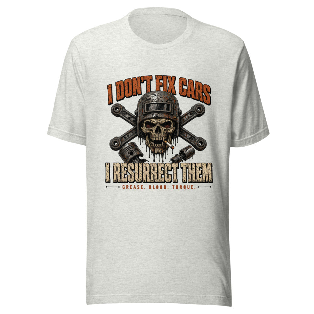 I Don't Fix Cars Mechanic Skull Graphic Tee — Designed by @censoredsupply
