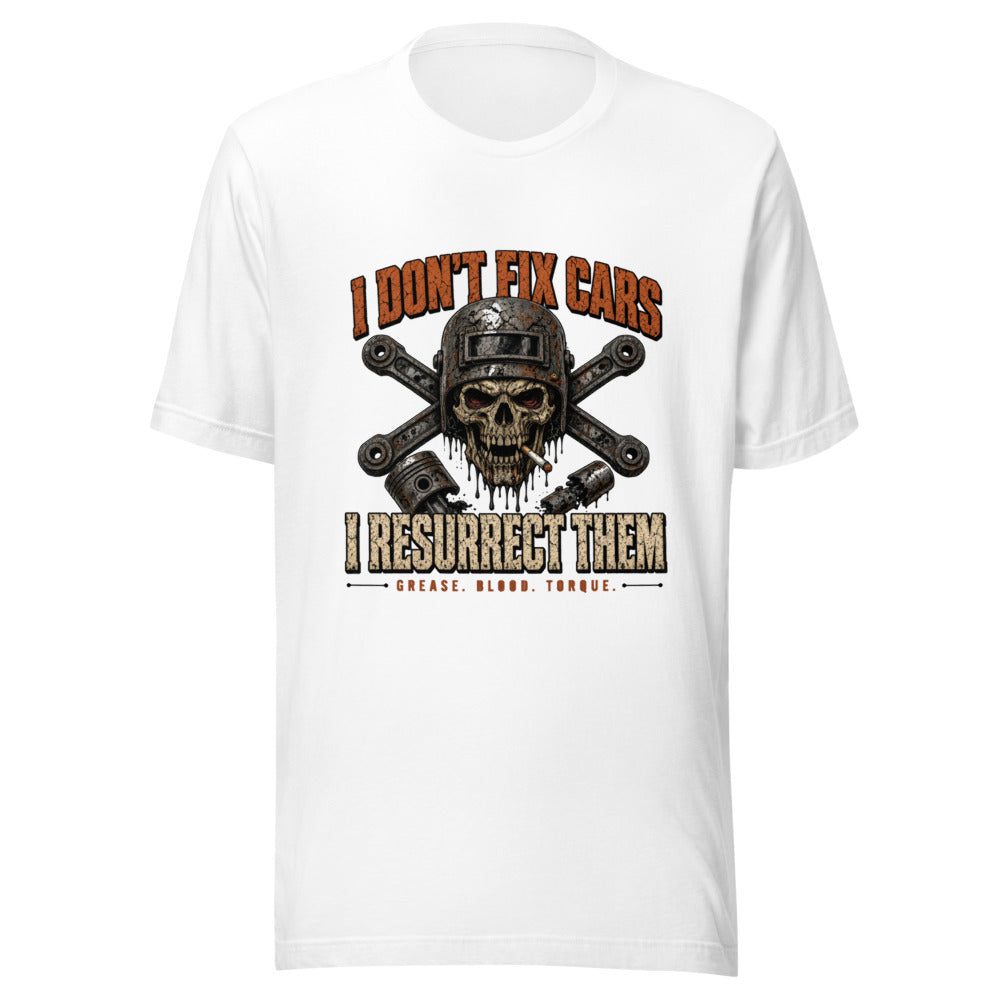 I Don't Fix Cars Mechanic Skull Graphic Tee — Designed by @censoredsupply
