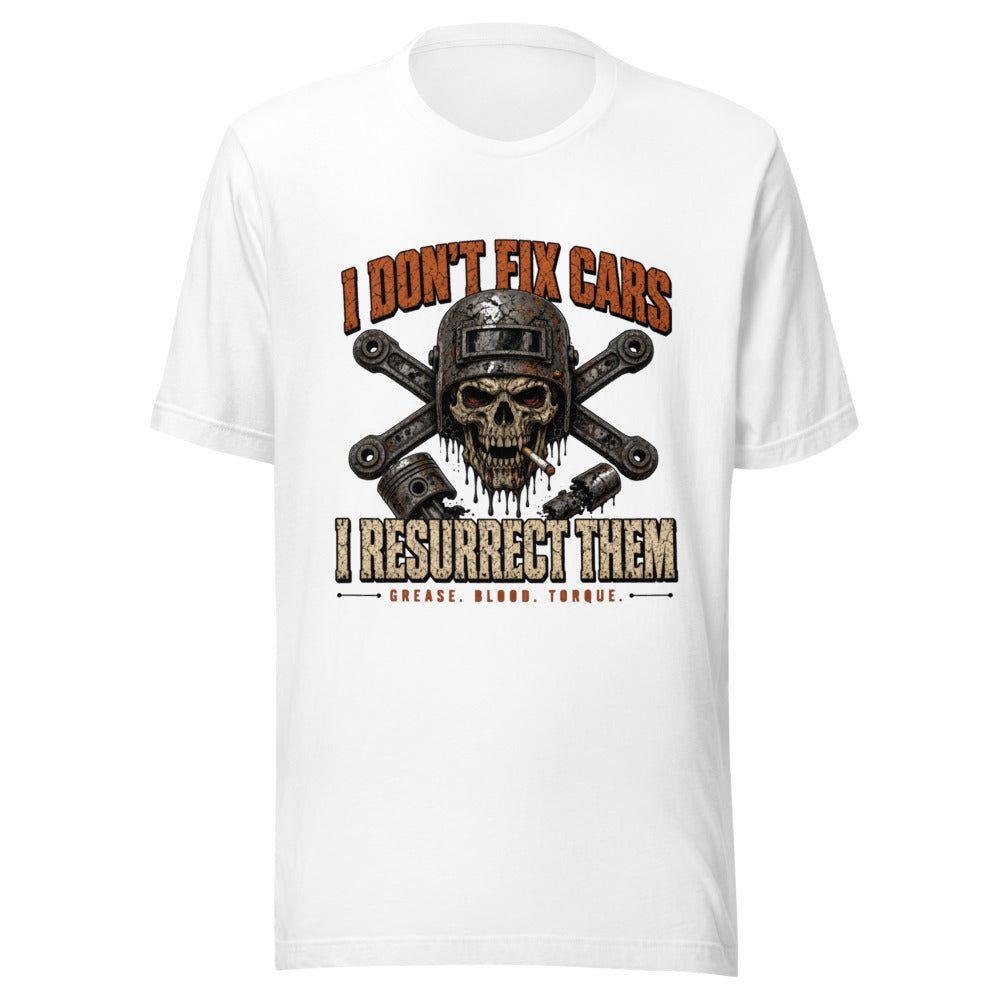 I Don't Fix Cars Mechanic Skull Graphic Tee — Designed by @censoredsupply — Nuvra Supply Co graphic tee