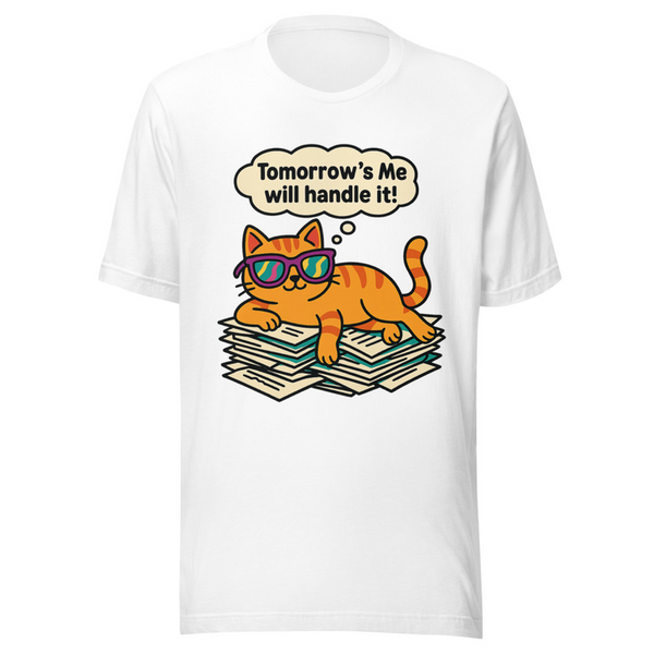 A Cheeky Graphic Featuring a Cat Lounging On a Pile Graphic Tee — Designed by @censoredsupply