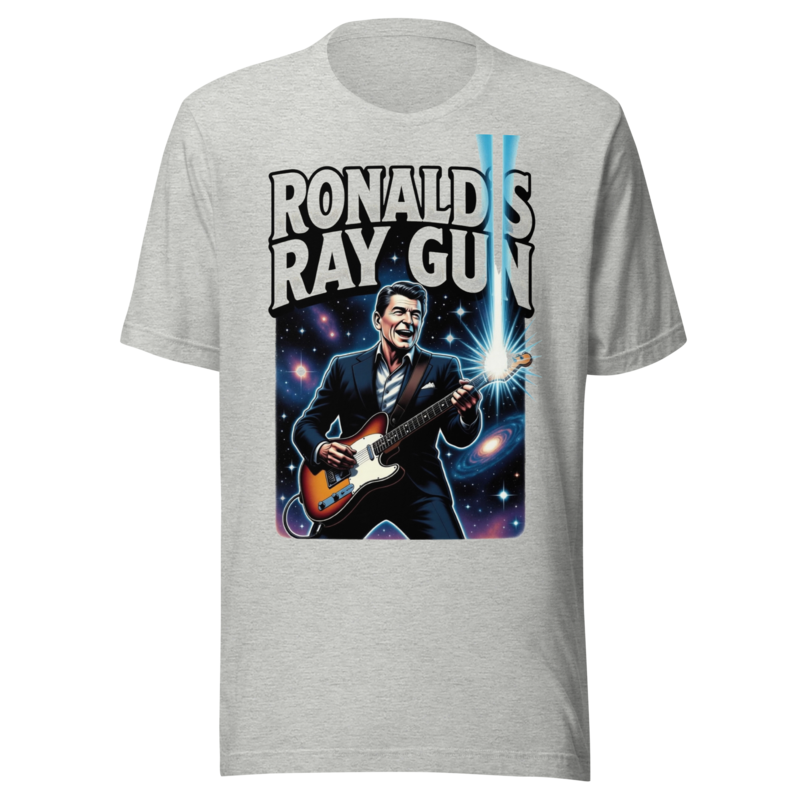 Rock Out with Ronald's Ray Gun T-Shirt | Cosmic Dad Vibes — Designed by @censoredsupply