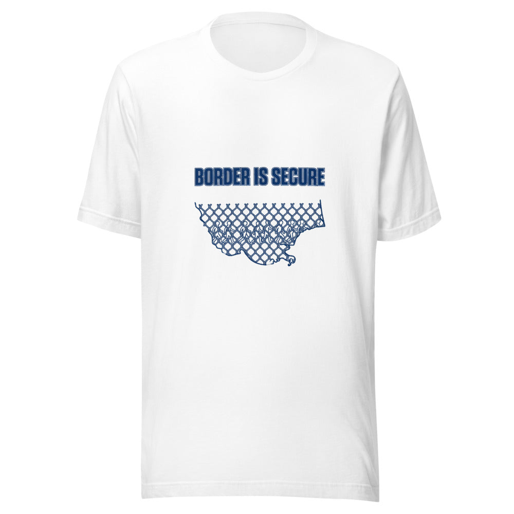 Border Is Secure Fence Graphic T-Shirt Gift — Designed by @censoredsupply — Nuvra Supply Co graphic tee