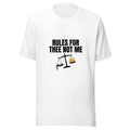 Rules for Thee Not Me Justice Scale Graphic Tee — Designed by @censoredsupply — Nuvra Supply Co graphic tee