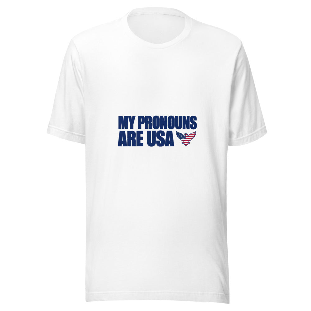 My Pronouns Are USA Patriotic Eagle Graphic Tee — Designed by @censoredsupply — Nuvra Supply Co graphic tee