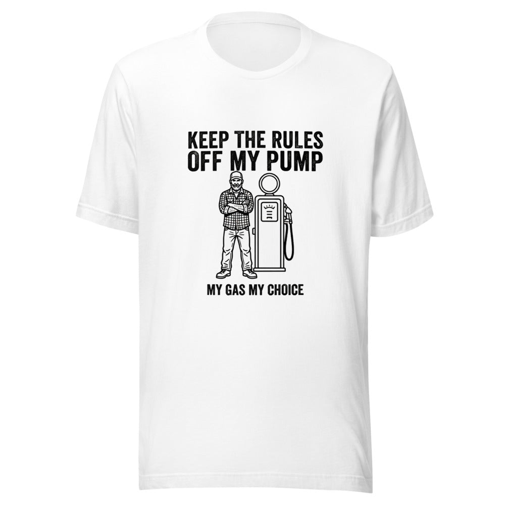 Keep the Rules Off My Pump Trucker Graphic Tee — Designed by @censoredsupply — Nuvra Supply Co graphic tee