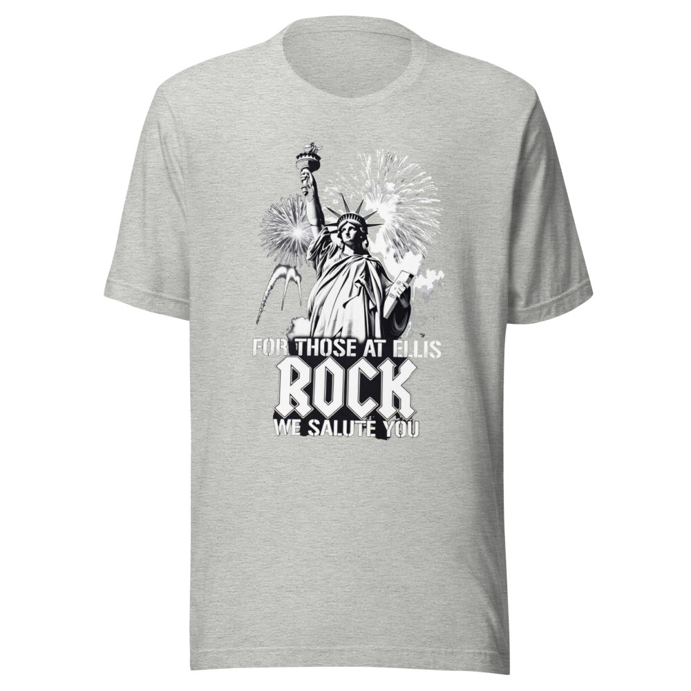 Ellis Rock: Statues, Fireworks, and Sarcasm - Premium Tee — Designed by @censoredsupply