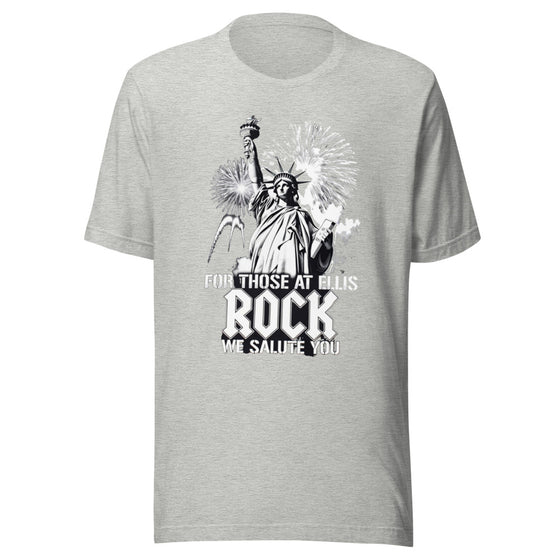 Ellis Rock: Statues, Fireworks, and Sarcasm - Premium Tee — Designed by @censoredsupply