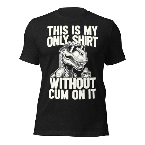 This Is My Only Shirt Without Cum On It Funny NSFW T-Shirt - Dirty Dino Meme Tee