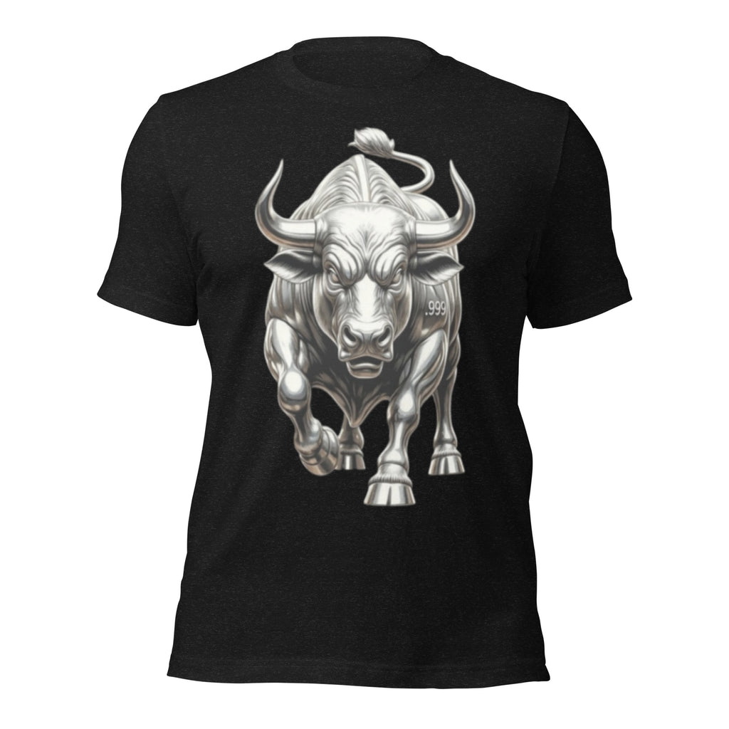 .999 Fine Silver Wall Street Bull T-Shirt - Silver Bull Market Back Print Tee — color option 2