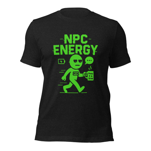 NPC Energy Meme Green Energy Drink Funny Gamer T-Shirt