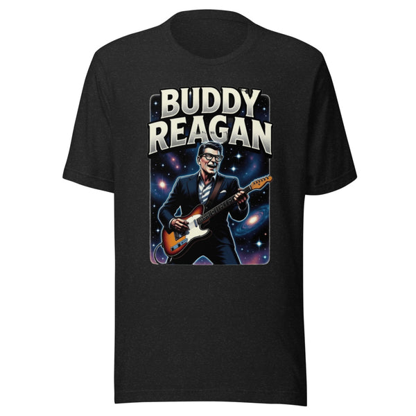 Buddy Reagan: Rockin' Out with Sarcasm - Unisex Cotton Tee — Designed by @censoredsupply