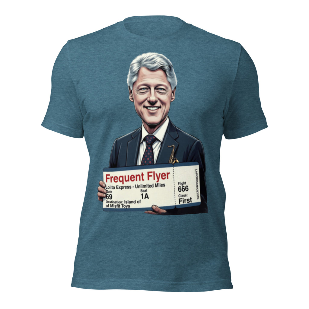 Bill Clinton Frequent Flyer Lolita Express Meme T-Shirt — Nuvra Supply Co graphic tee