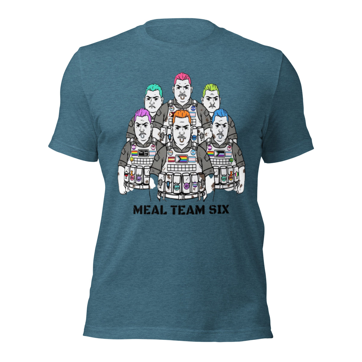 Meal Team Six T-Shirt | Funny Meme Tactical Gear Parody Tee | Rainbow Tactical Vest Meme Graphic Shirt Unisex Product Descri — color option 2