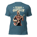 Teddy VanHalen T-Shirt | Teddy Roosevelt Van Halen Guitar Parody Tee | Funny Political Rock Star Meme Graphic Shirt Unisex — color option 2
