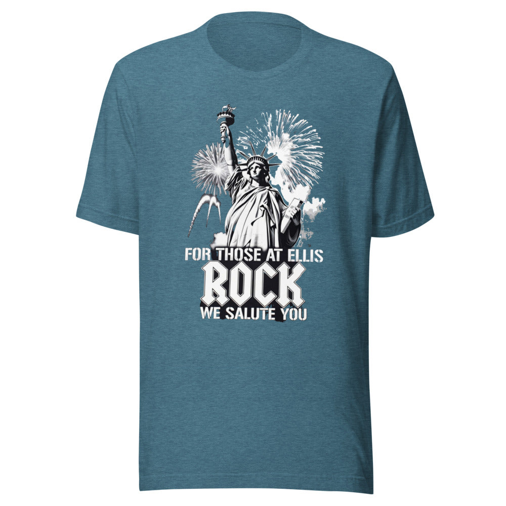 Ellis Rock: Statues, Fireworks, and Sarcasm - Premium Tee — Designed by @censoredsupply