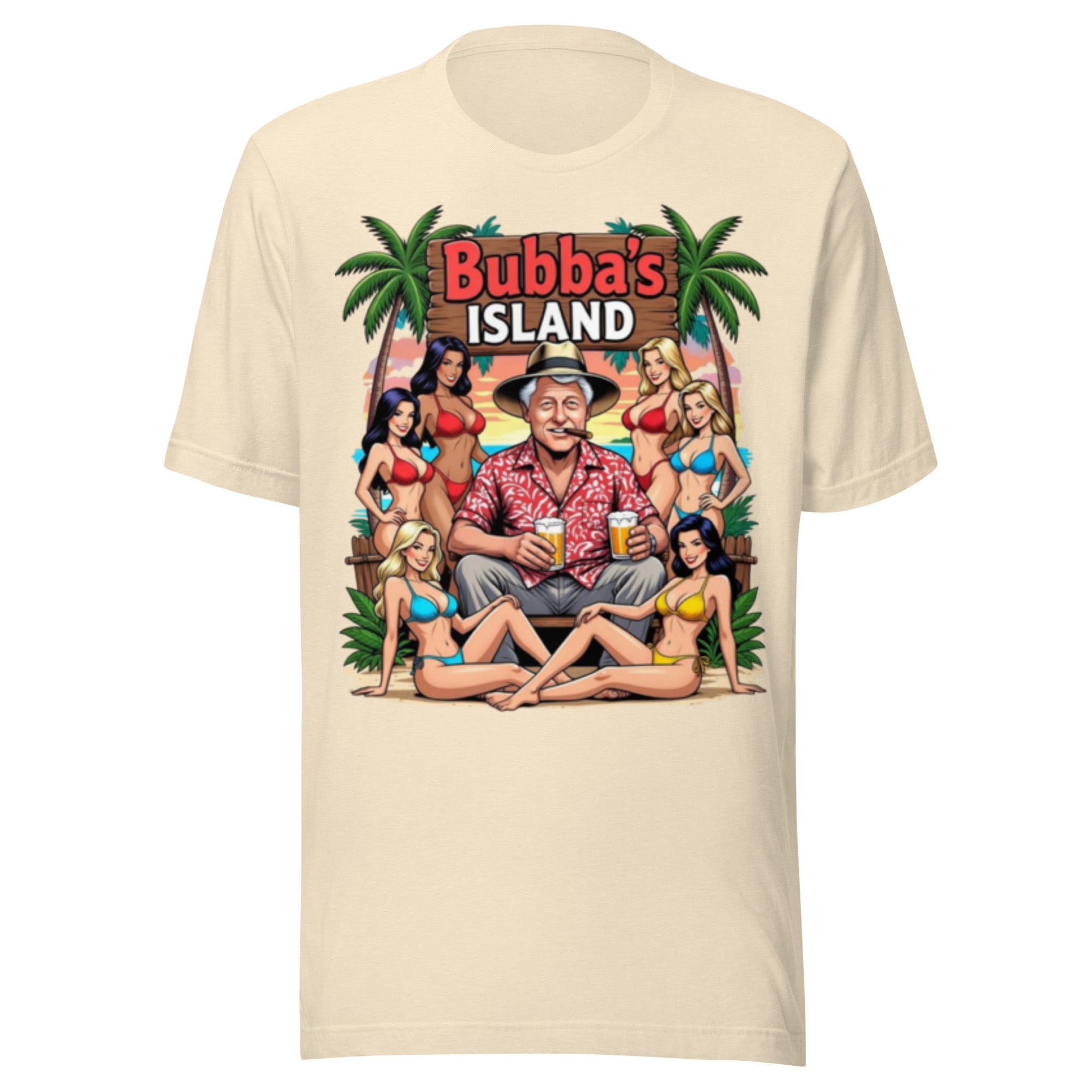 Bubba's Island Funny Tropical Parody Beer Bikini T-Shirt — color option 4
