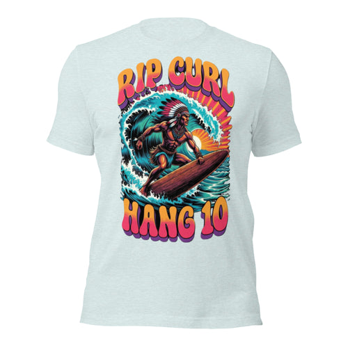 Rip Curl Hang 10 Native Surfer Retro Wave T-Shirt