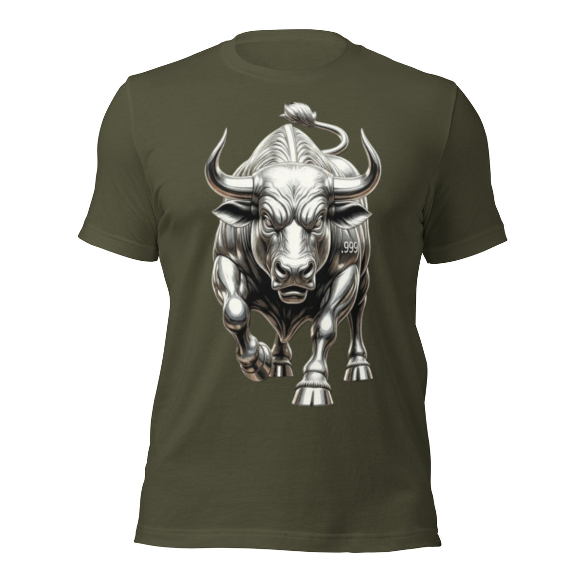 .999 Fine Silver Wall Street Bull T-Shirt - Silver Bull Market Back Print Tee — color option 3