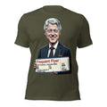Bill Clinton Frequent Flyer Lolita Express Meme T-Shirt — color option 4