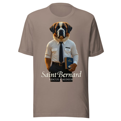 Saint Bernard Mormon Missionary Rescue & Redeem Funny LDS T-Shirt