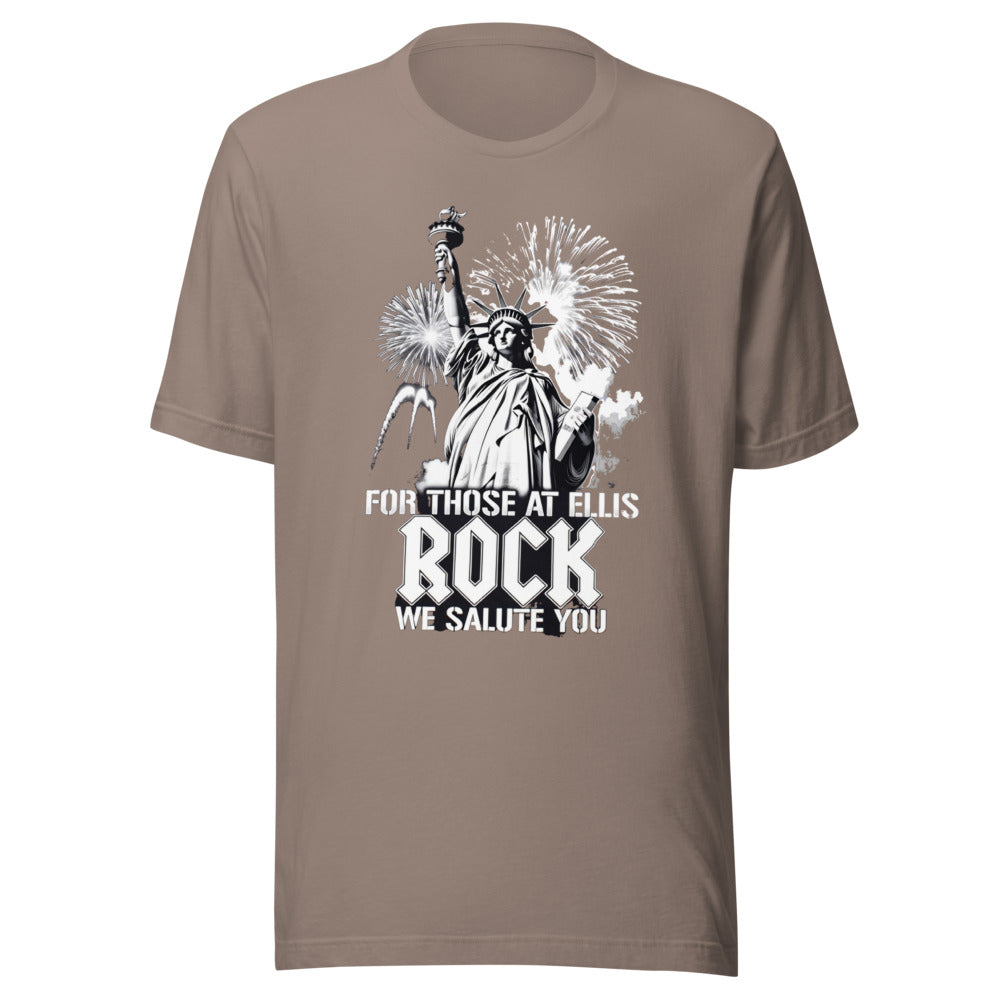 Ellis Rock: Statues, Fireworks, and Sarcasm - Premium Tee — Designed by @censoredsupply