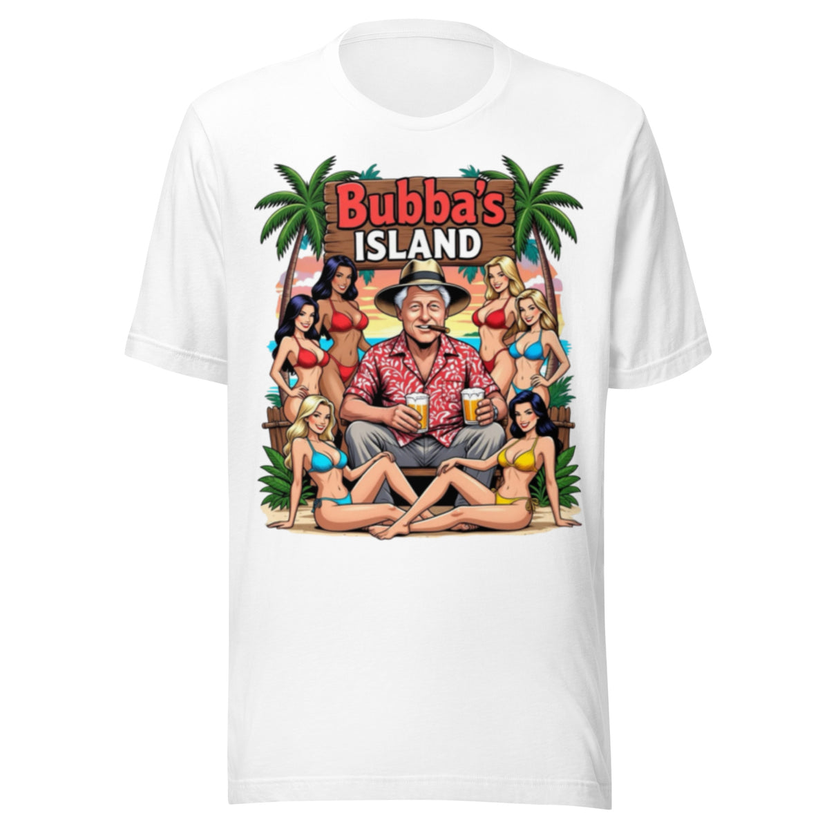 Bubba's Island Funny Tropical Parody Beer Bikini T-Shirt — color option 5