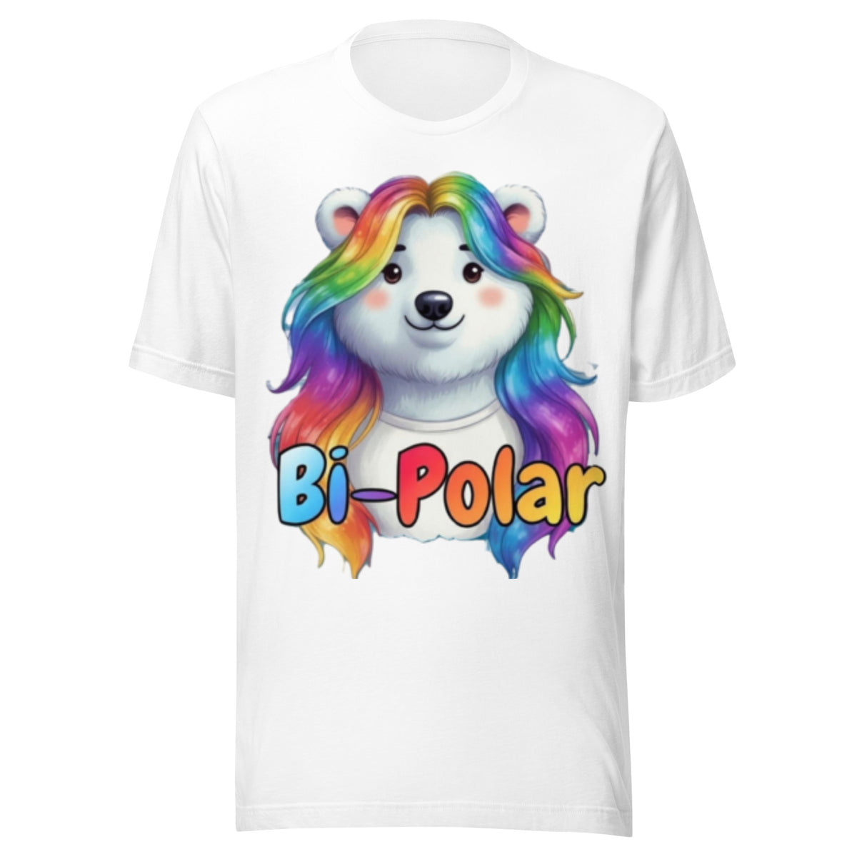 Bi-Polar Bear Rainbow Cute Pride Mental Health Pun T-Shirt — color option 5