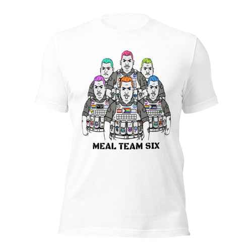 Meal Team Six T-Shirt | Funny Meme Tactical Gear Parody Tee | Rainbow Tactical Vest Meme Graphic Shirt Unisex Product Descri