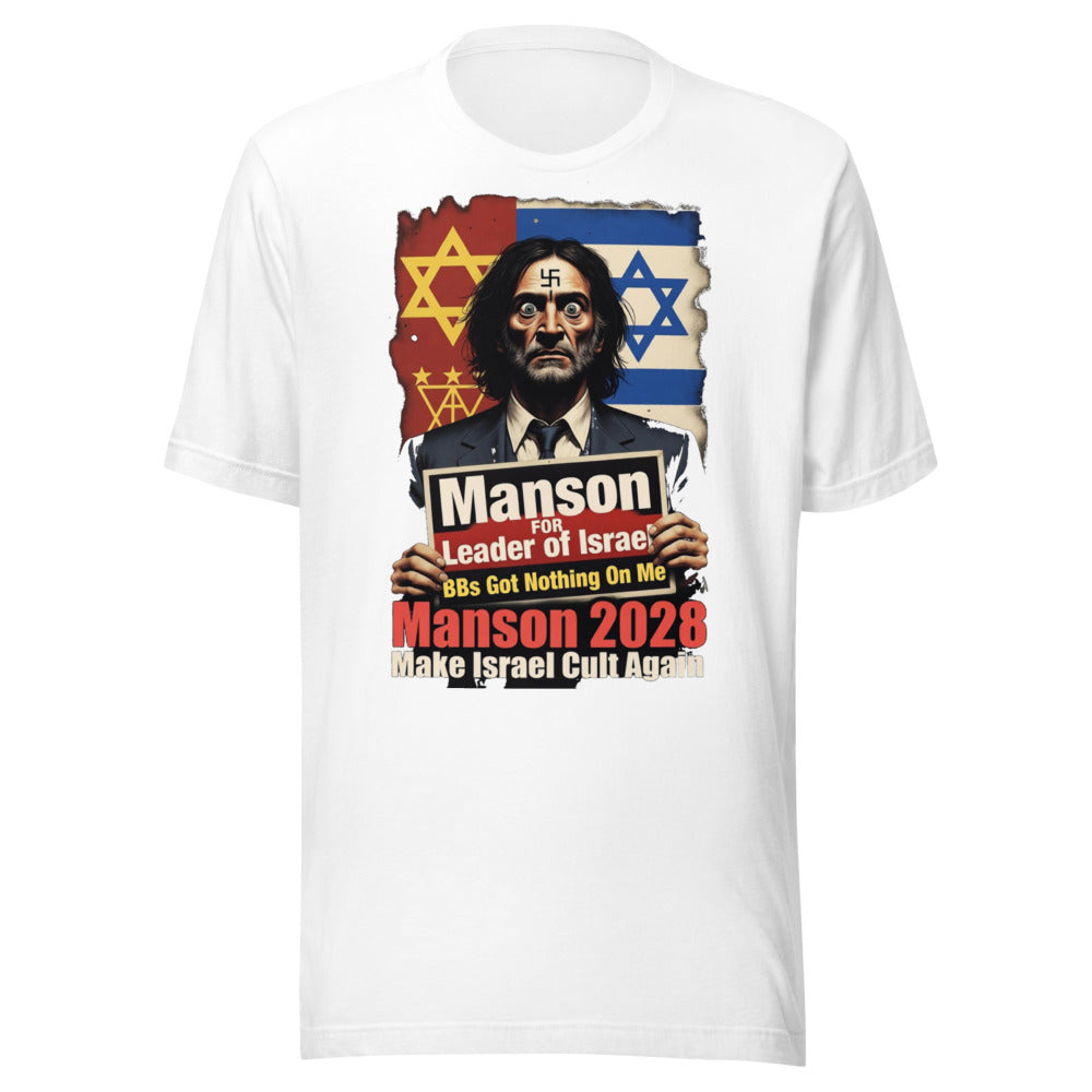 Manson for PM: Vote for Chaos in Comfort! Funny T-Shirt — Designed by @censoredsupply