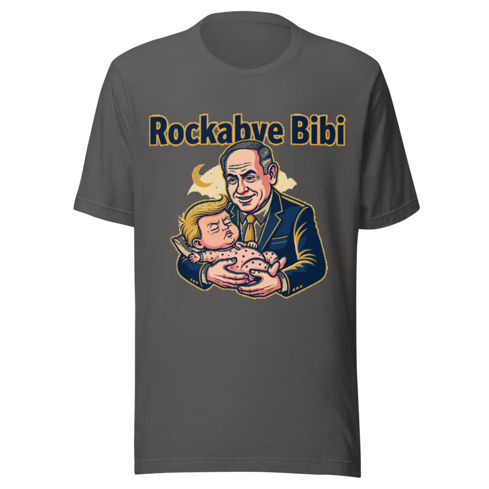 Rockabye Bibi Political Satire Graphic Tee — Designed by @censoredsupply — color option 2