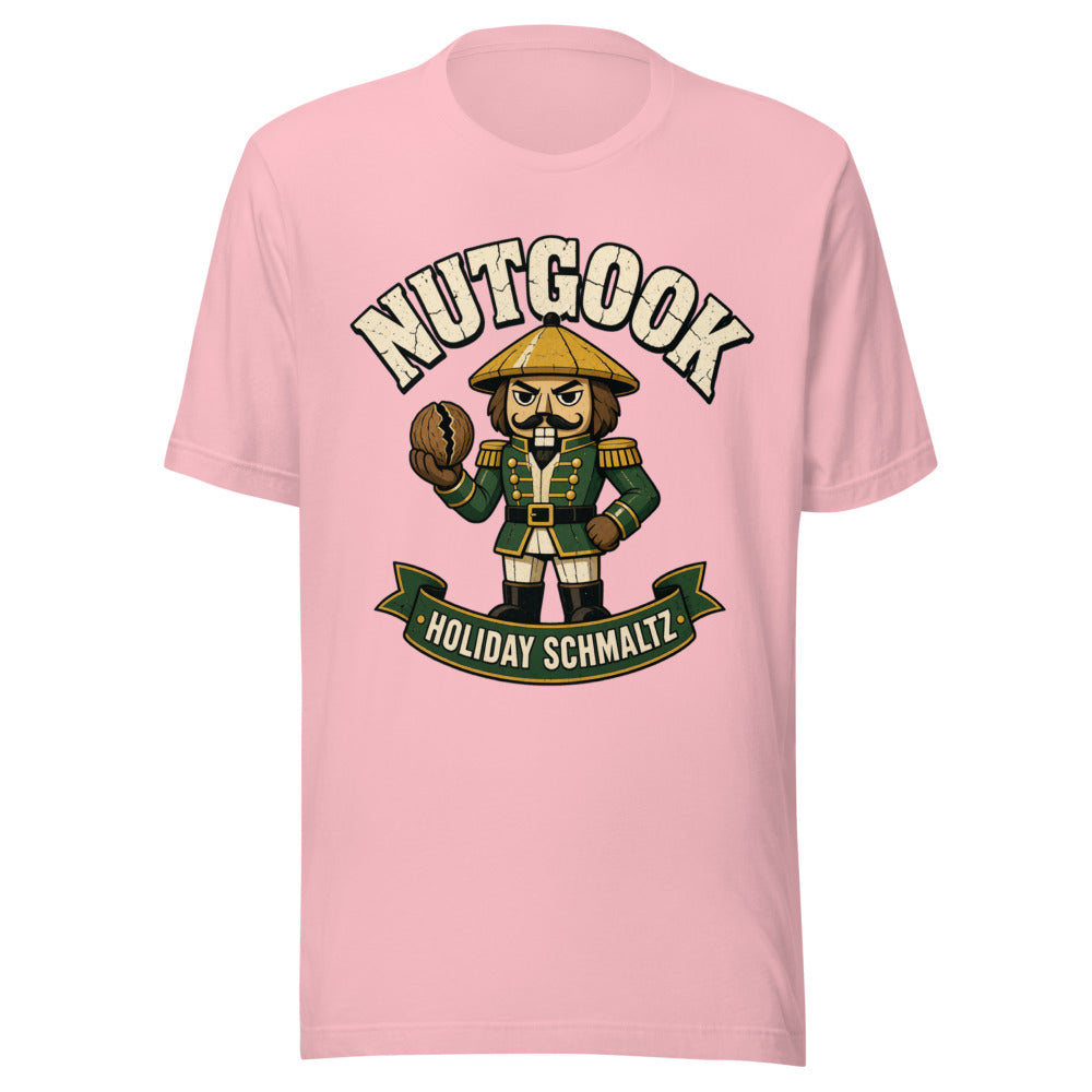 Nutgook Nutcracker Holding Walnut Holiday Graphic Tee — Designed by @censoredsupply — color option 5