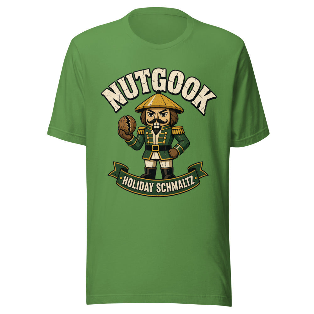 Nutgook Nutcracker Holding Walnut Holiday Graphic Tee — Designed by @censoredsupply — color option 9